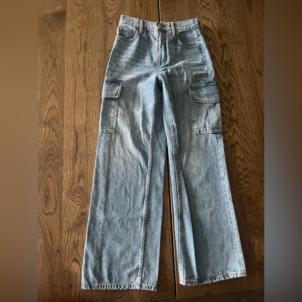 Aritzia Denim Forum Wide Leg Cargo Jeans - Picture 2 of 9